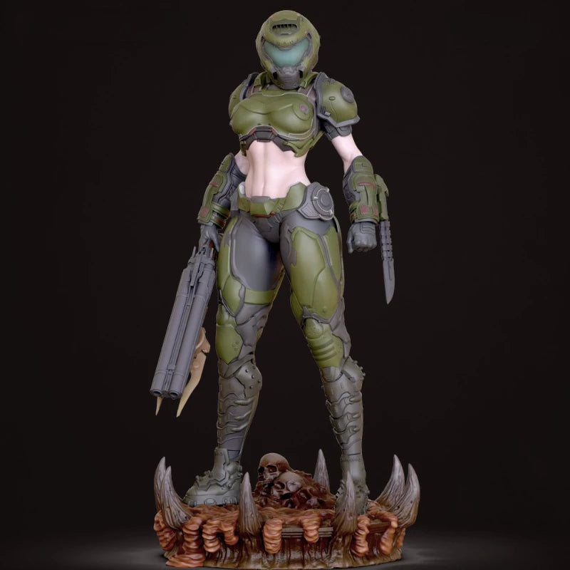 Sci-Fi Female Operator Power Armor with Rifle 1/24 Resin Figure Kit - resin model view 2