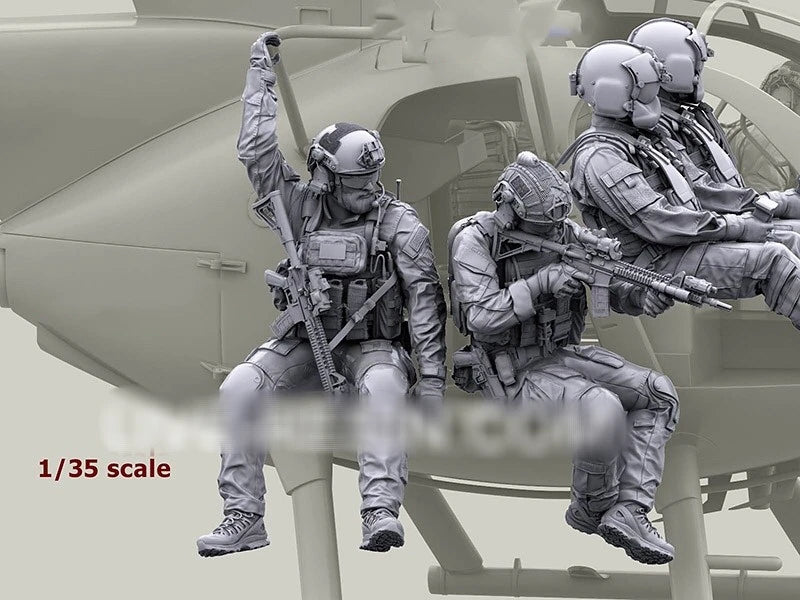 Modern Tactical Operator Helicopter Insertion 1/35 Resin Figure Kit - 1/35 resin model view 4
