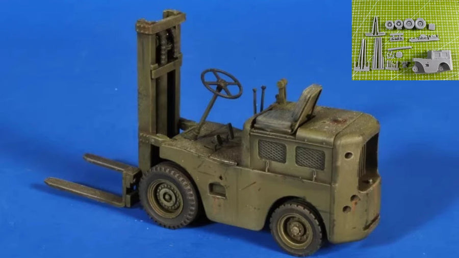 Military Forklift Cargo Handler 1/35 Scale Resin Assembly Kit - 1/35 resin model view 2