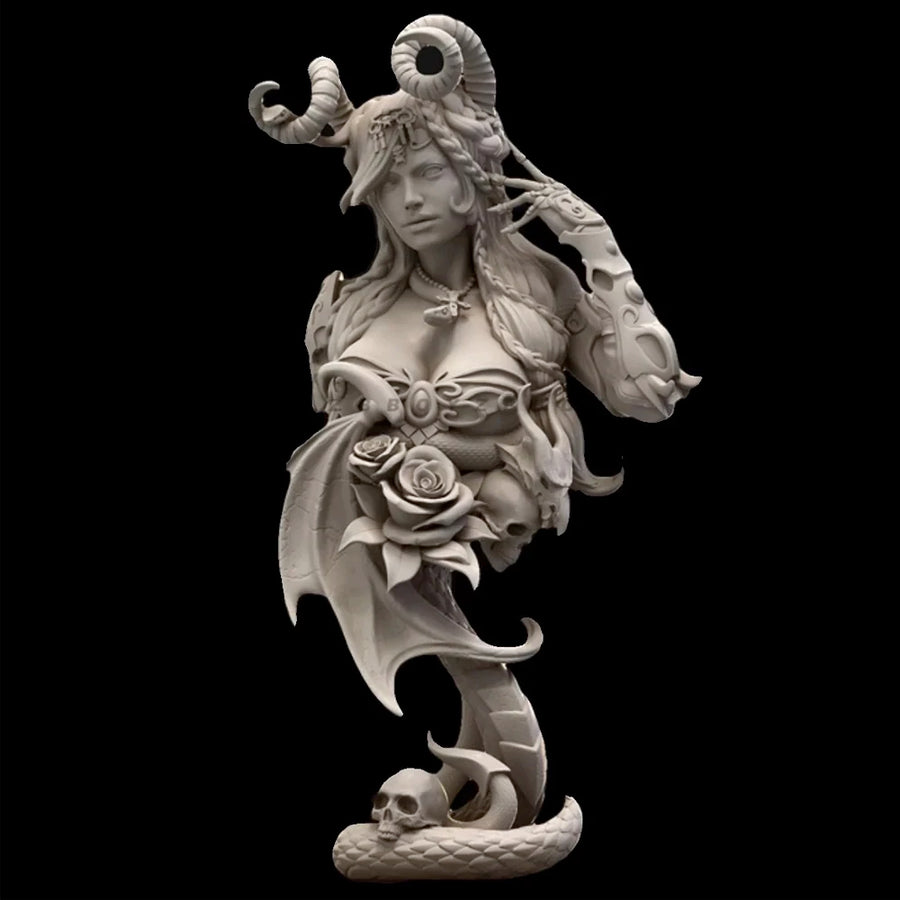 Horned Sorceress with Roses 1/10 Resin Figure - 1/10 resin model view 2