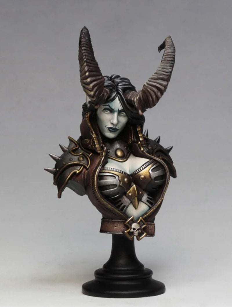 Skarre Queen of the Broken Coast Horned Resin Bust Figure - resin model view 2