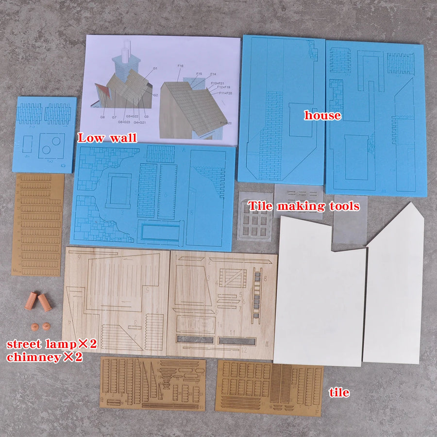 Damaged Brick Concrete Two-Story House 1/35 Resin Terrain Diorama Kit - 1/35 resin model view 6