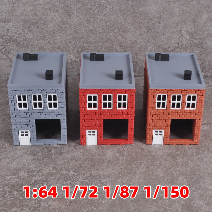 Brick Cafe Coffee Shop Building 1/64 Resin Terrain Diorama Kit - 1/64 resin model view 6