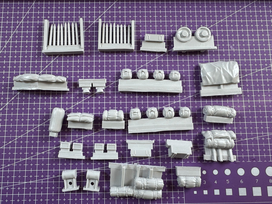 Sci-Fi Gunship/Speeder with Cargo Resin Diorama Accessory Set 1/35 - resin model view 2