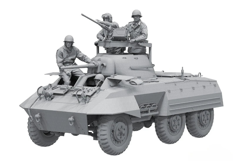 WWII US Army Machine Gun Crew 4-Figure Set 1/16 Resin Kit - resin model view 2