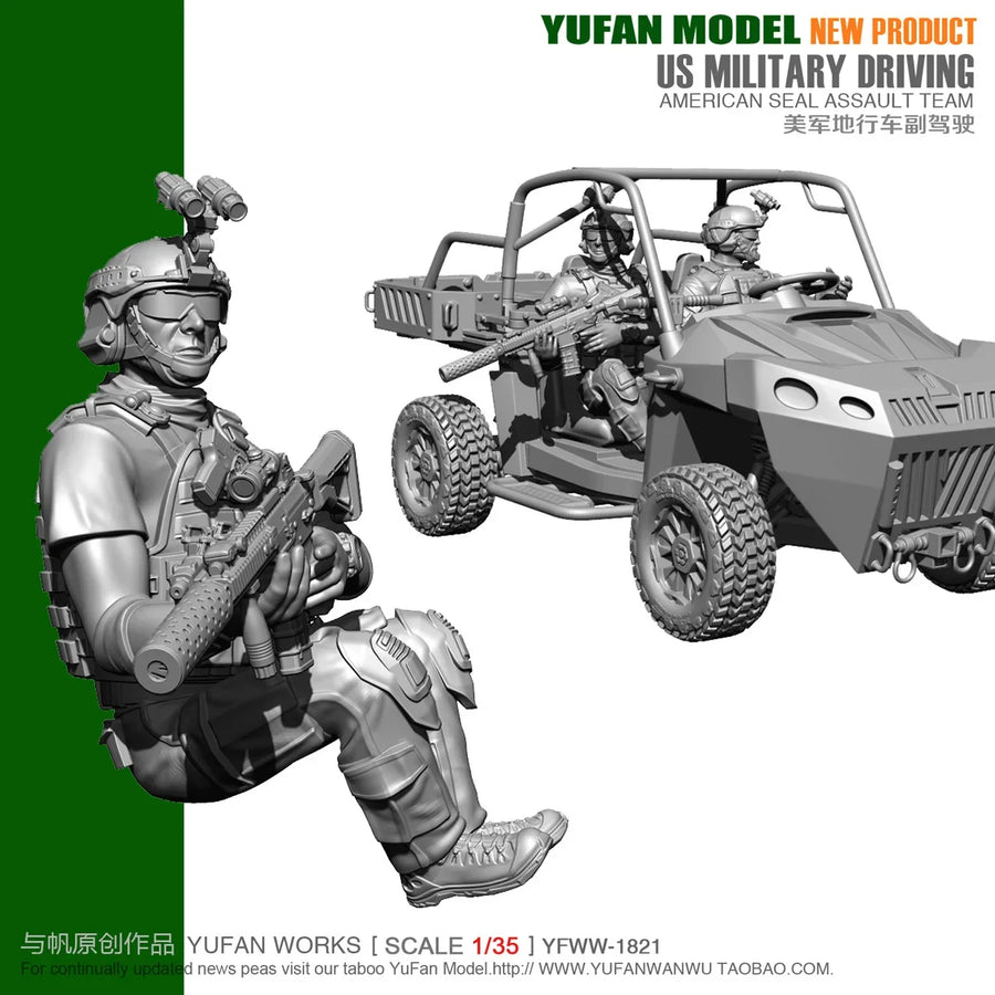 Modern US Special Forces Operators with M4 Carbines 1/35 Resin Figure Kit - resin model view 2