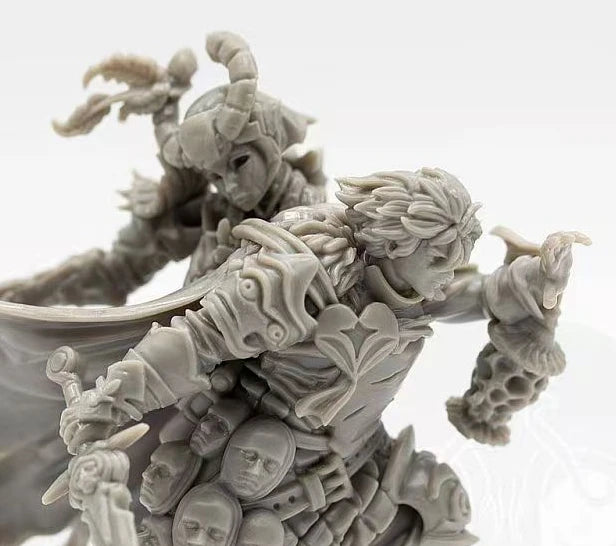 Fantasy Dark Warrior Single Figure with Soul-Trapped Armor 75mm Resin Kit - resin model view 4