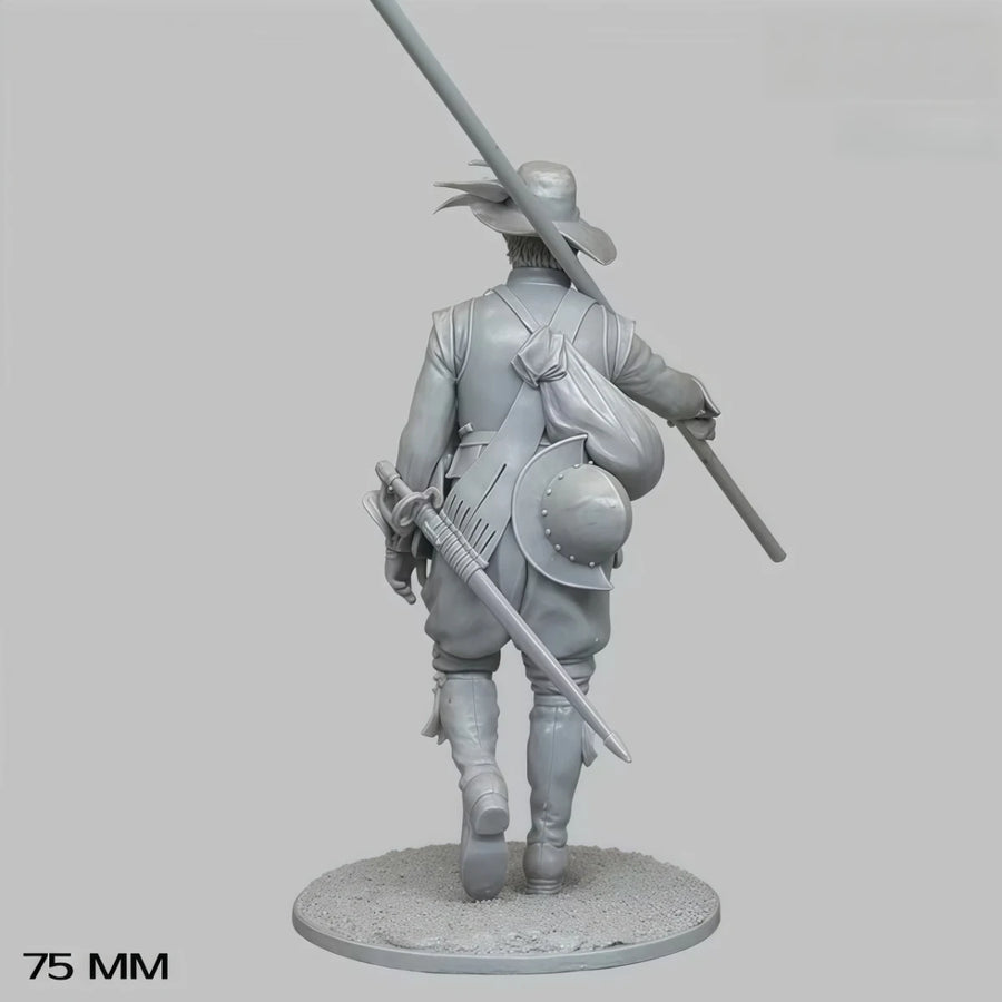17th Century European Spearman with Pike 75mm Resin Figure - 75mm resin model view 4