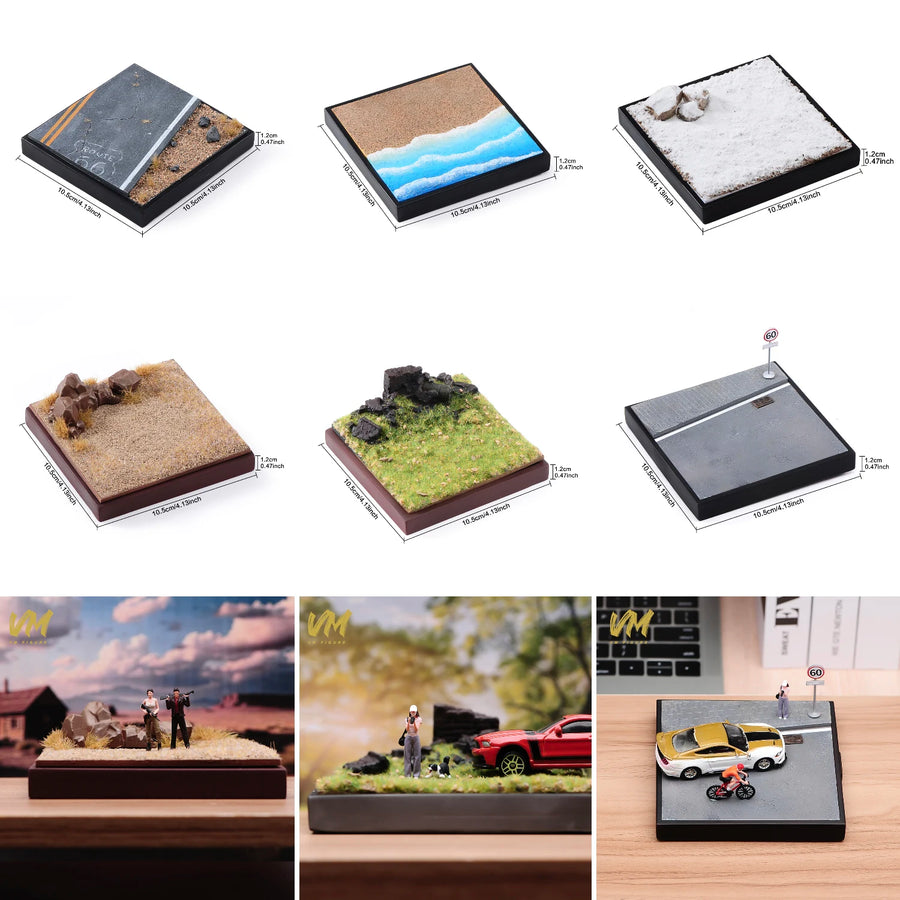 1/87 Scale Mixed Terrain Diorama Resin Kit with Ruins Highway Scene - 1/87 resin model view 3