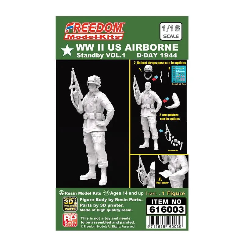 Vietnam Era US Soldier with Assault Rifle 1/16 Resin Figure Kit - resin model view 5