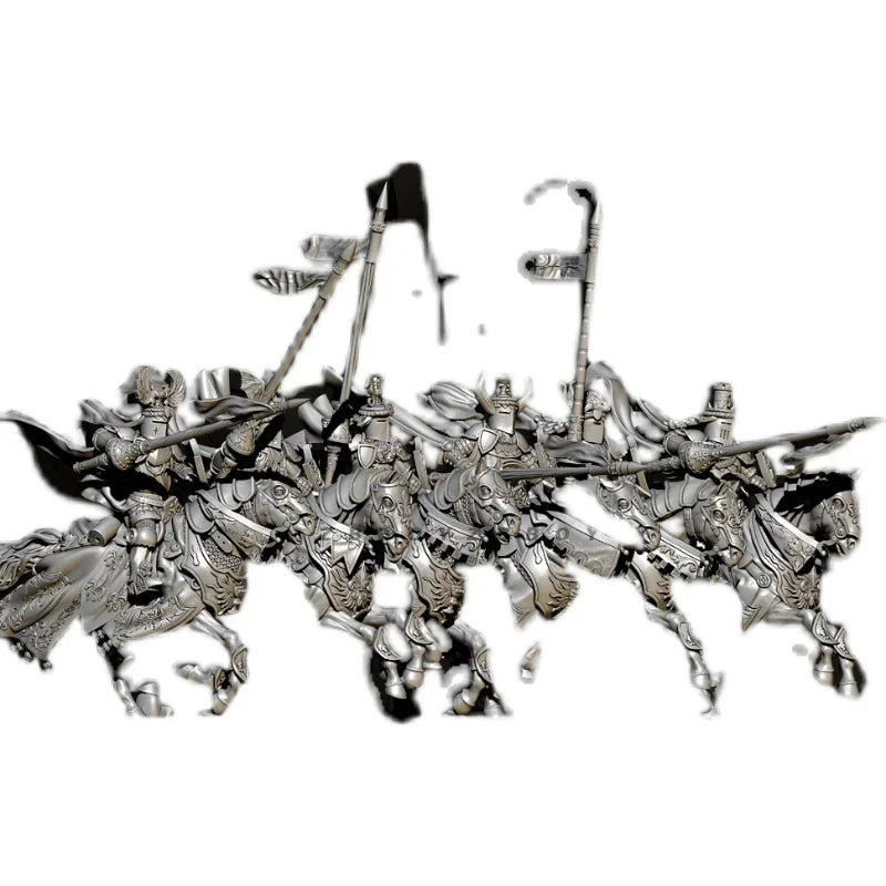 Knights of the Roost Mounted Cavalry 6-Figure Set 1/48 Resin Kit - 1/48 resin model view 4