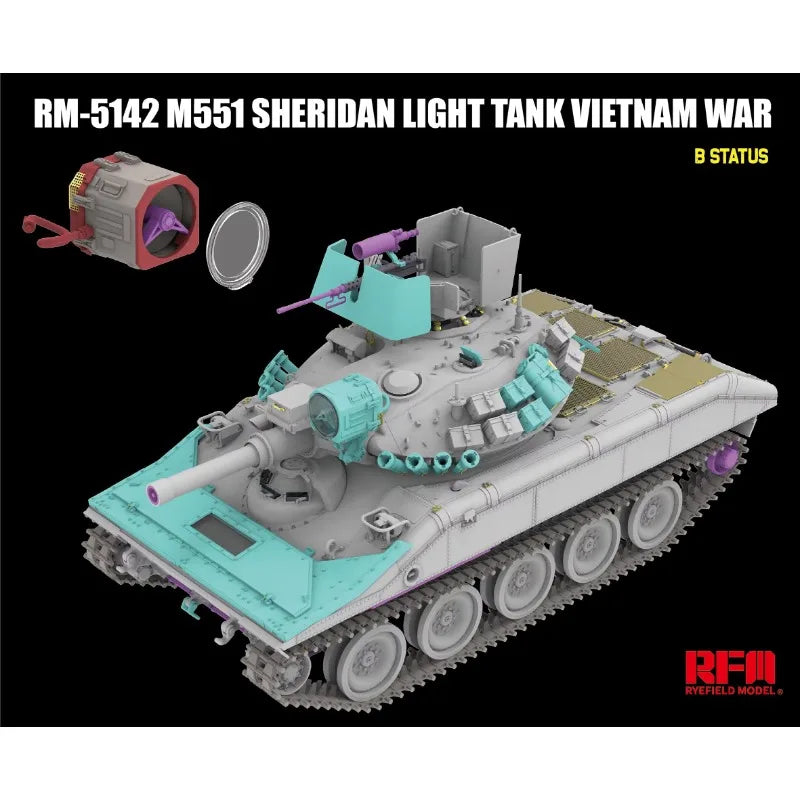 M551 Sheridan Light Tank Vietnam War 1/35 Resin Model Kit - 1/35 resin model view 6