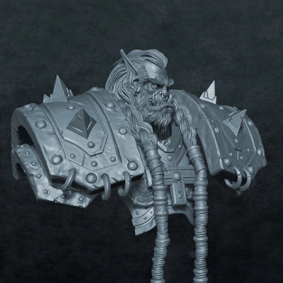 Horned Demon Warlord 55mm Resin Bust - 55mm resin model view 2