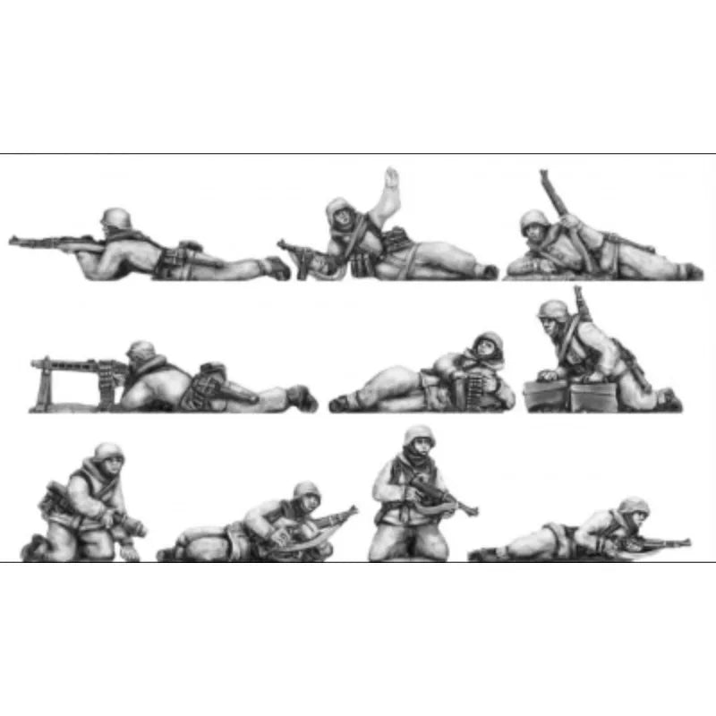 WWII German Winter Infantry 10-Figure Set 1/72 Scale Resin Kit - unpainted resin model kit
