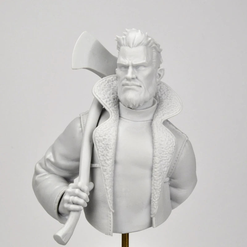 Bearded Lumberjack with Axe 1/10 Scale Resin Bust - 1/10 resin model view 3