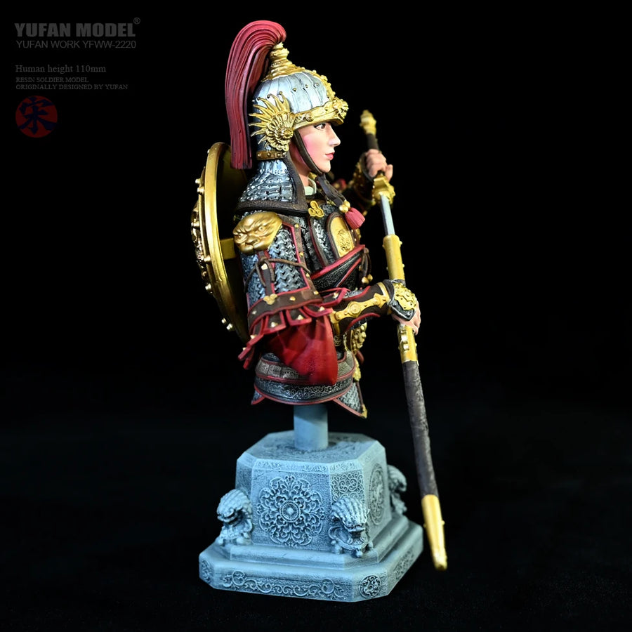 Ancient Chinese Warrior General 110mm Resin Bust Figure - 110mm resin model view 3