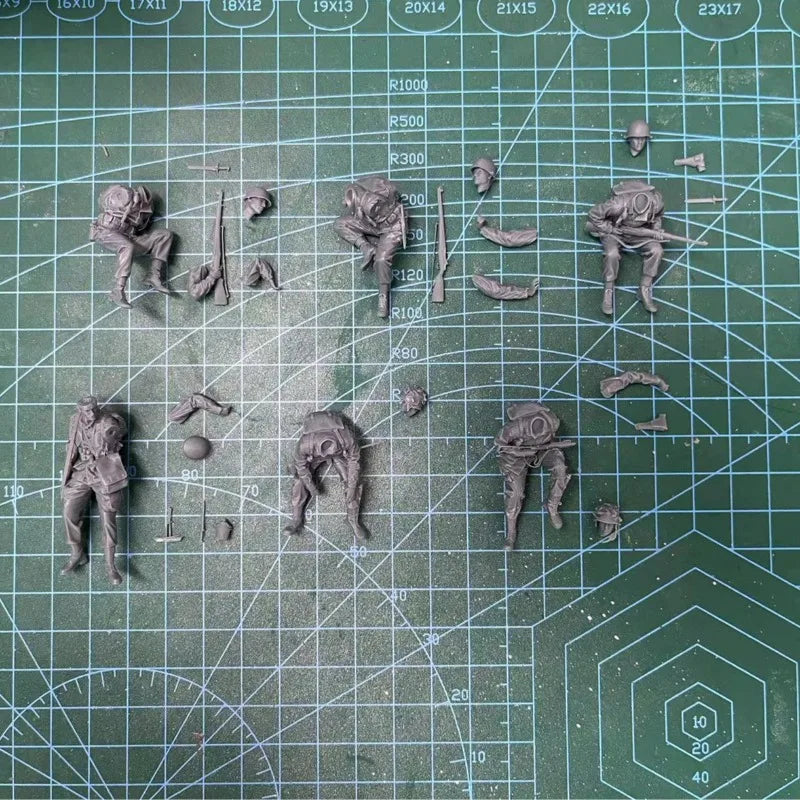 WWII US Army Infantry Squad 6-Figure Set 1/35 Resin Diorama Kit - 1/35 resin model view 2