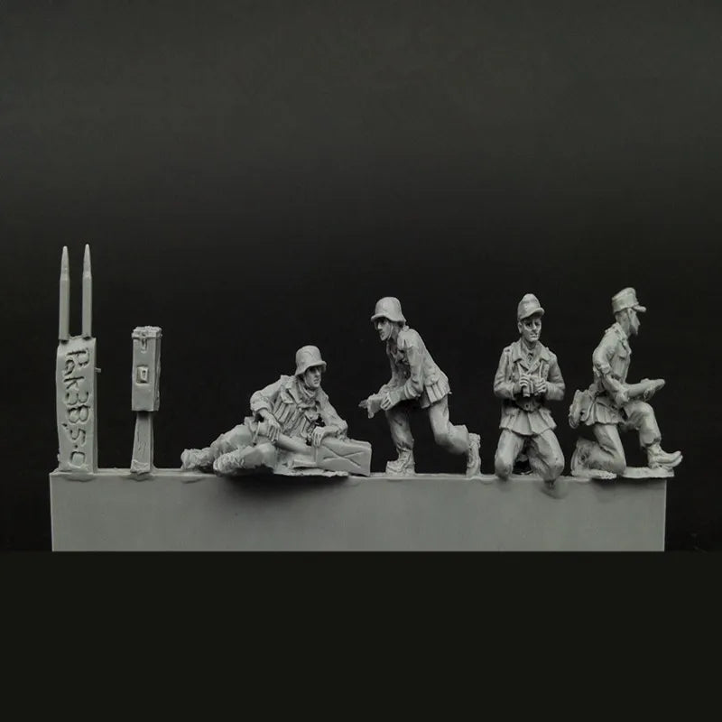 WWII German Pak 38 5cm Anti-Tank Gun Crew 1/72 Resin Figure Set - 1/72 resin model view 2