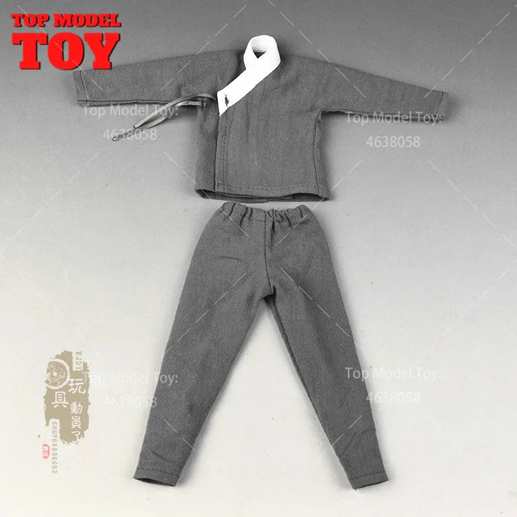 Ancient Shaolin Monk in Gray Robes 1/6 Scale Resin Figure Kit - 1/6 resin model view 5