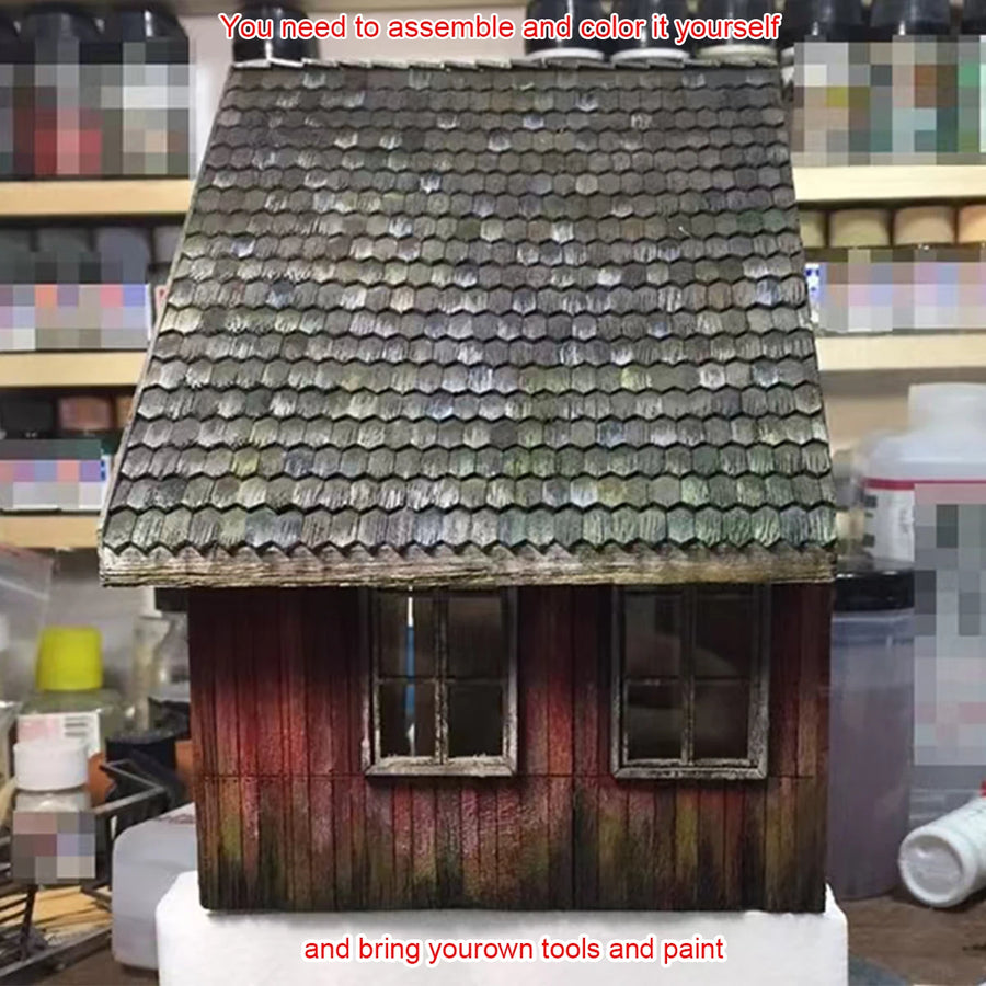 Log Cabin Country House 1/35 Resin Terrain Diorama Kit - 1/35 resin model view 5