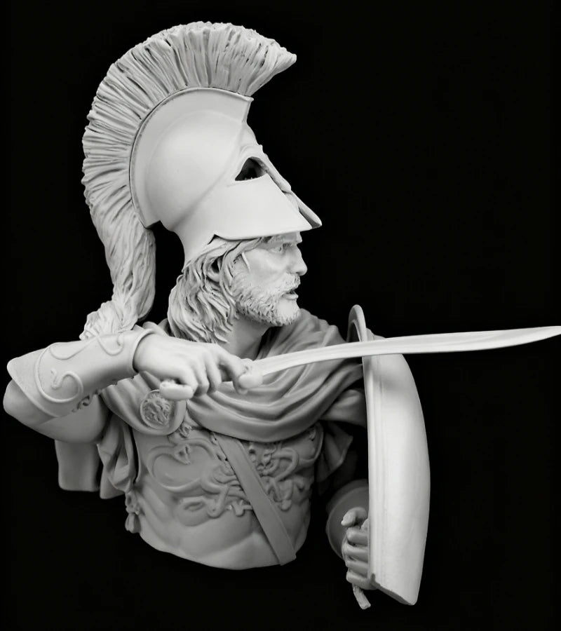 Greek Hoplite Warrior 1/10 Scale Resin Bust Kit - 1/10 resin model view 2