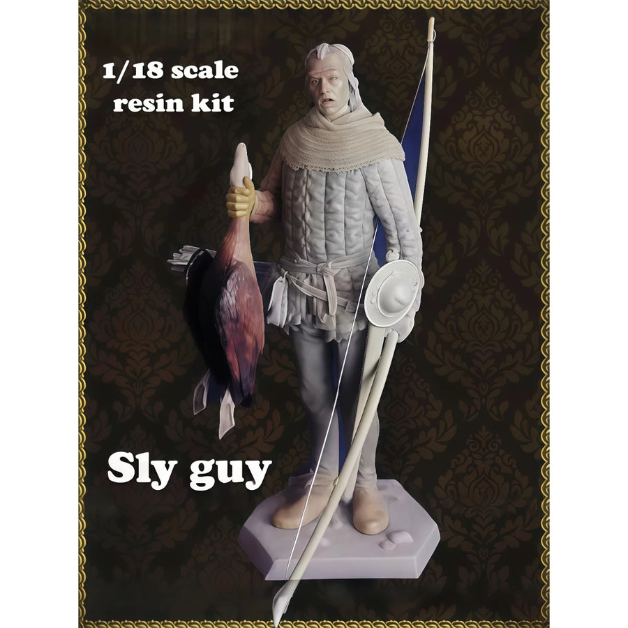 Medieval Hunter with Falcon 1/18 Scale Resin Figure Kit - 1/18 resin model view 2