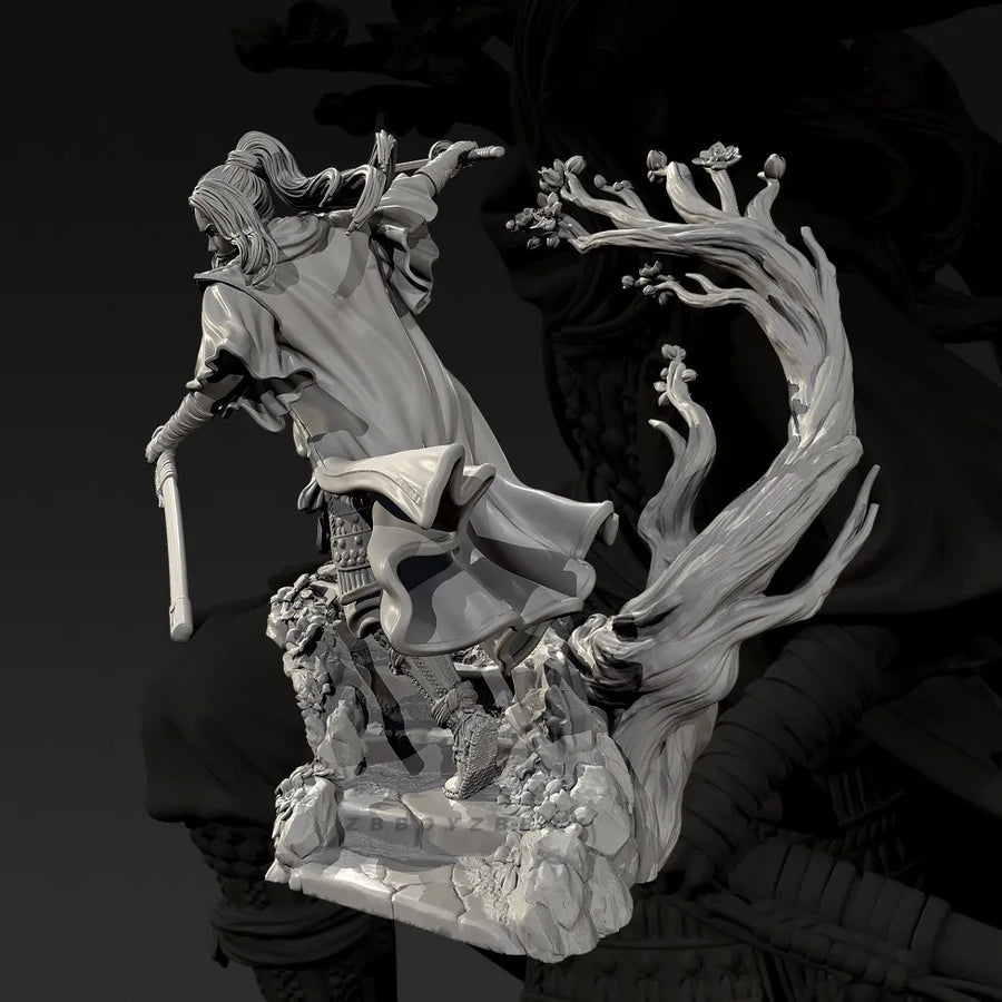 Female Samurai Warrior 55mm Resin Figure Kit - 55mm resin model view 4