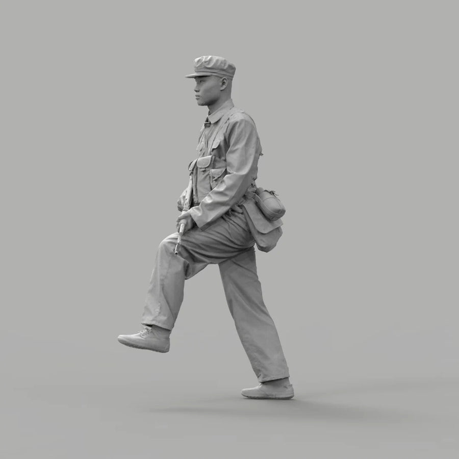 Chinese Modern Soldier with Rifle 1/35 Resin Figure Kit - 1/35 resin model view 2