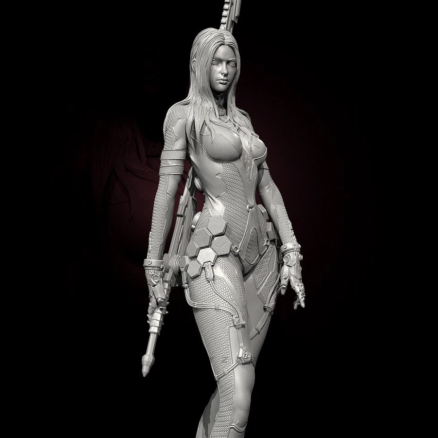 Female Warrior with Sword - 75mm Resin Figure Kit - 75mm resin model view 4
