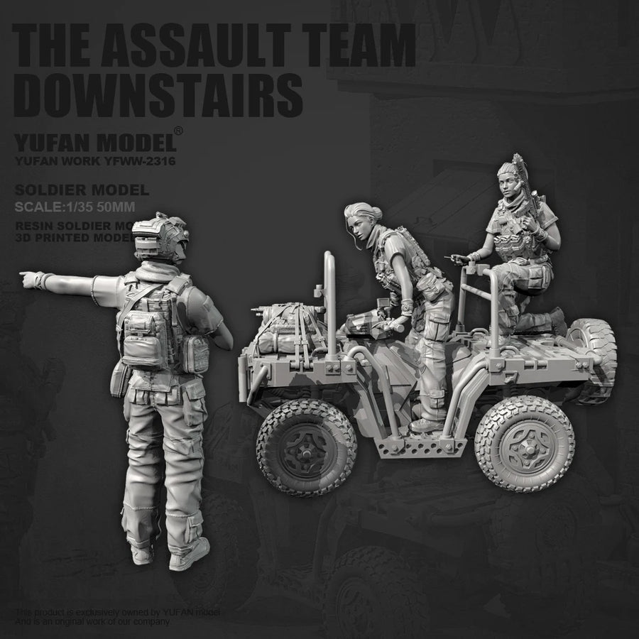 Modern Female Special Forces Team with Humvee 1/35 Resin Diorama Kit - resin model view 2