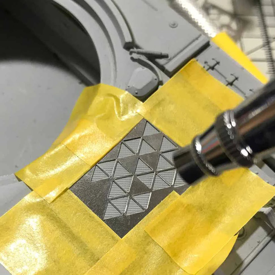 Metal Airbrush Stencil for Resin Model Kits - Diamond Pattern Detail Tool - resin model view 6