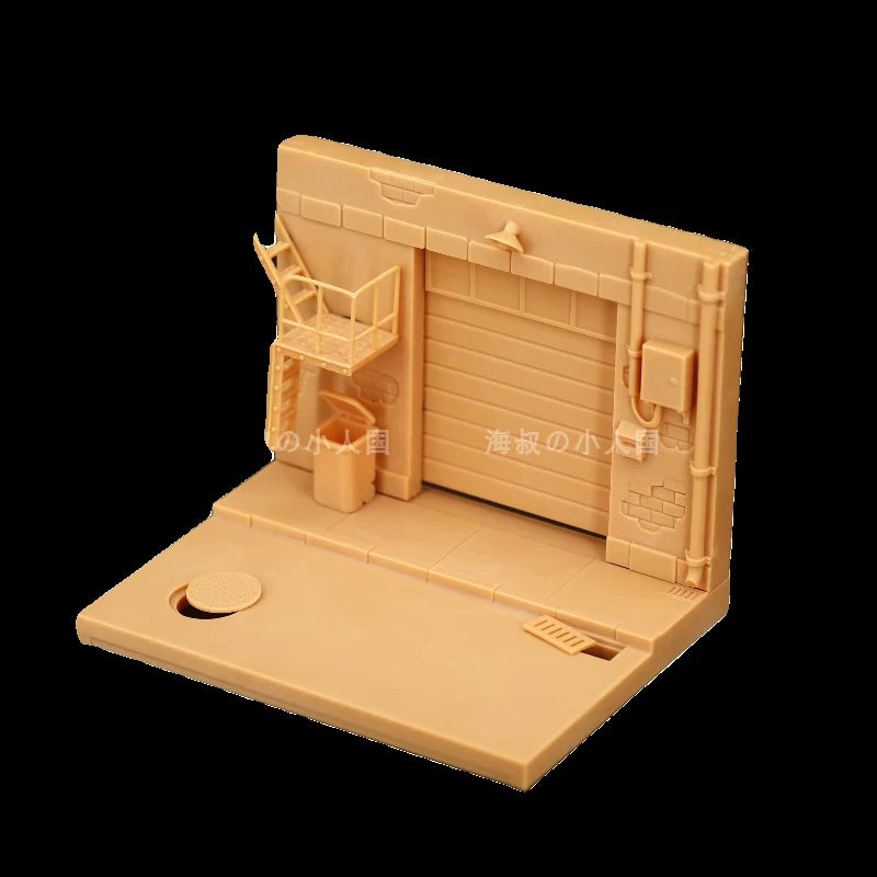 1/64 Scale Modern Garage Diorama Resin Terrain Kit with Street Props - 1/64 resin model view 4