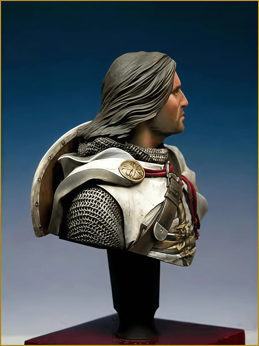 Teutonic Knight Medieval Warrior 1/10 Resin Bust Figure - 1/10 resin model view 2