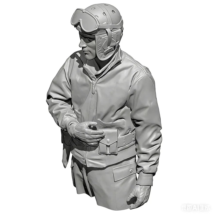 WWII US Army Tank Crew 4-Figure Set 1/35 Resin Kit - 1/35 resin model view 5