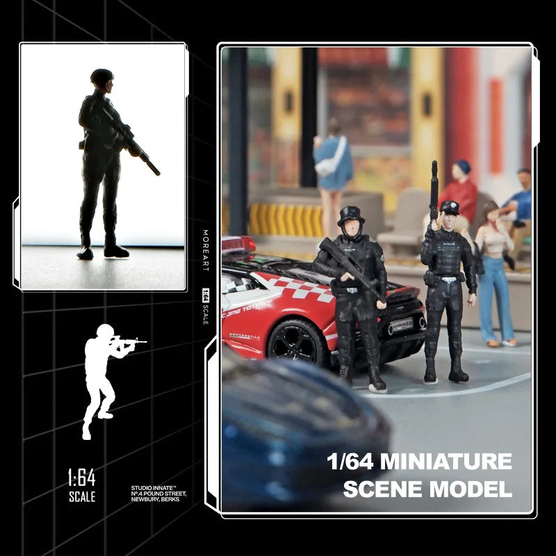 Special Police Tactical Unit Officer 1/64 Resin Figure Set - 1/64 resin model view 5
