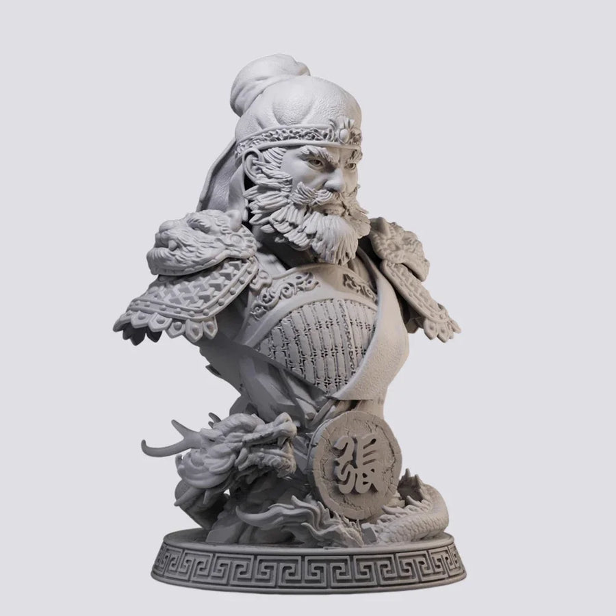 Chinese Historical General with Dragon Base 60mm Resin Bust - 60mm resin model view 5