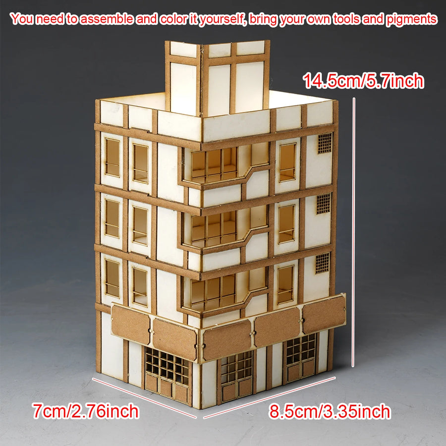 Victorian Corner Building Streetscape 1/144 Resin Terrain Diorama Kit - 1/144 resin model view 2