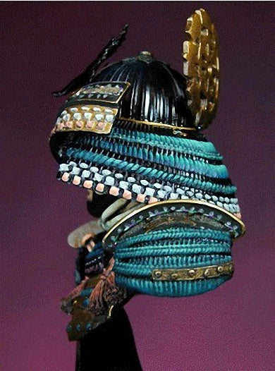 Japanese Samurai Warrior Resin Bust Figure with Ornate Armor - resin model view 3