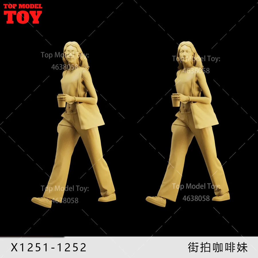 Elegant Woman with Umbrella 1/64 Scale Resin Figure Kit - 1/64 resin model view 2