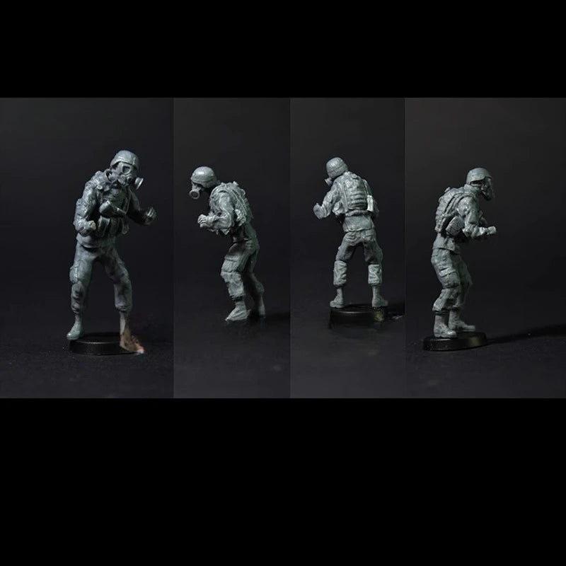 WWII Soviet Infantry Squad 4-Figure Set 1/35 Scale Resin Kit - 1/35 resin model view 2