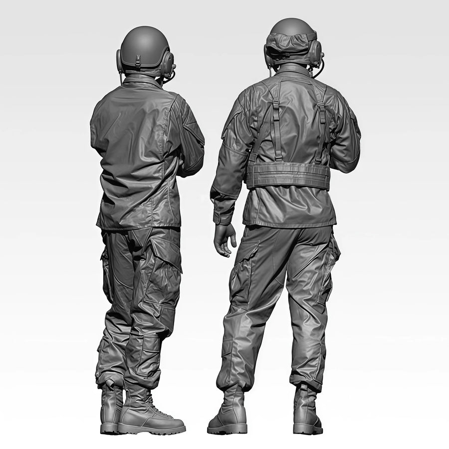 Modern Fighter Pilot with Combat Gear 1/35 Resin Figure Kit - 1/35 resin model view 2