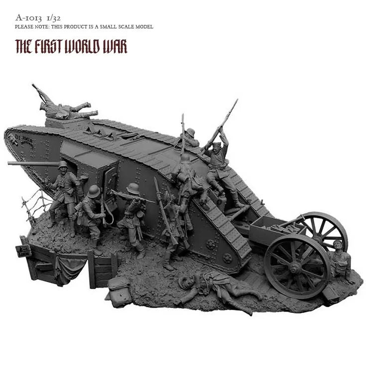 WWI Trench Diorama with Soldiers & Artillery 1/42 Resin Kit - 1/42 resin model view 6