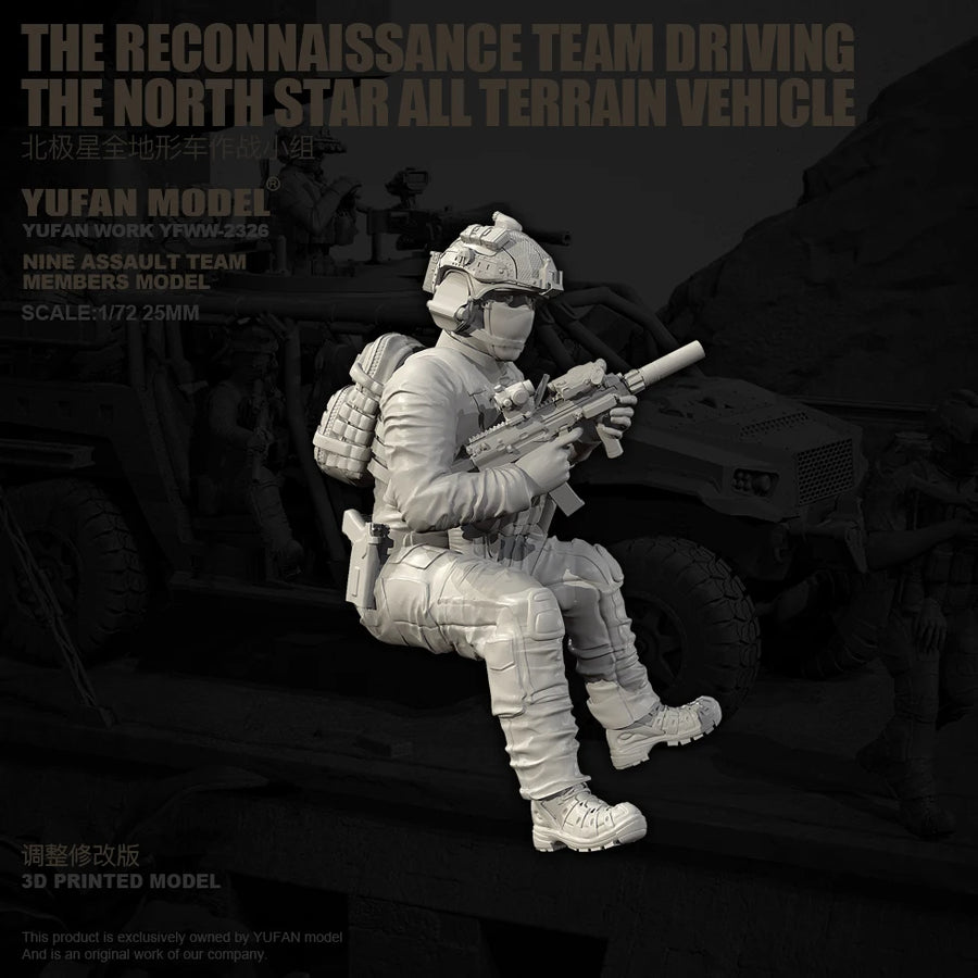 Modern US Special Forces Tactical Team 9-Figure 1/72 Resin Kit - resin model view 4