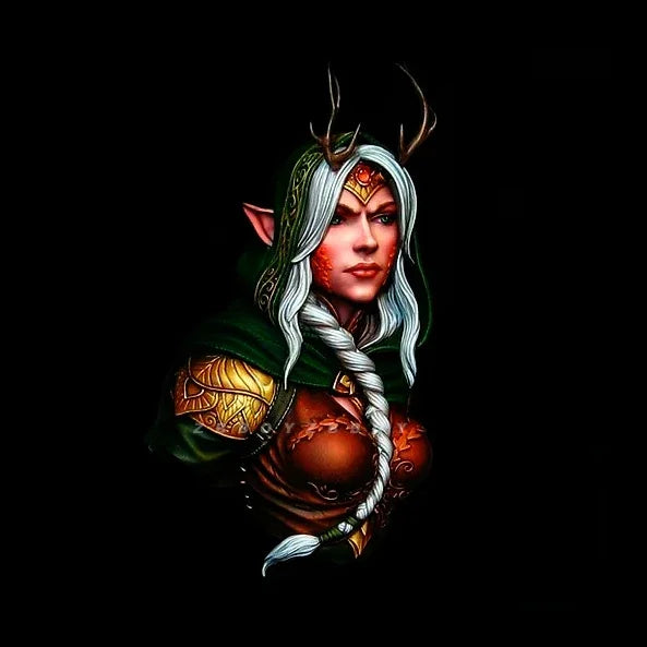 Deer Priestess with Antlers 1/12 Resin Bust Figure - 1/12 resin model view 2