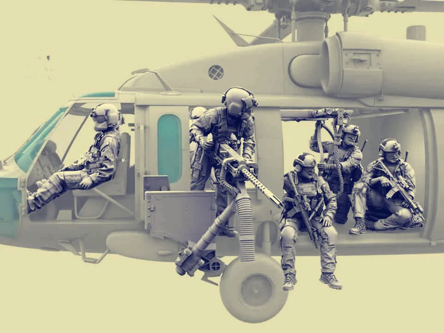 US Special Forces Paratrooper 7-Figure Set 1/35 Resin Model Kit - 1/35 resin model view 2