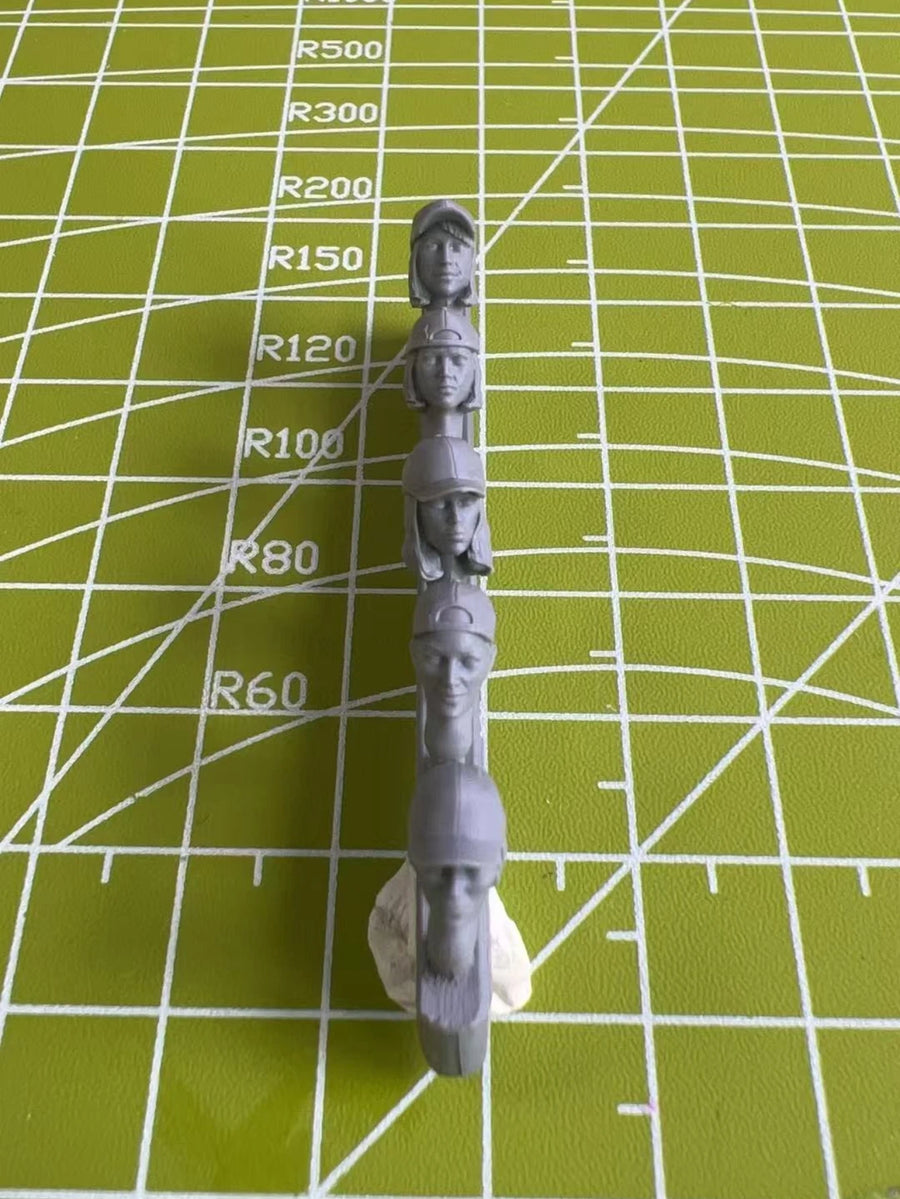 Female Soldier Head Variants with Baseball Caps 1/35 Resin Bust Kit - 1/35 resin model view 5