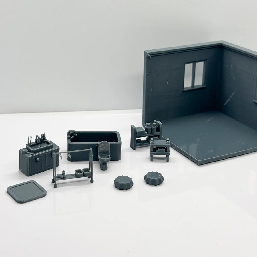 Bathroom Furniture Set Lyts089 Z 1/220 Resin Diorama Kit - 1/220 resin model view 2