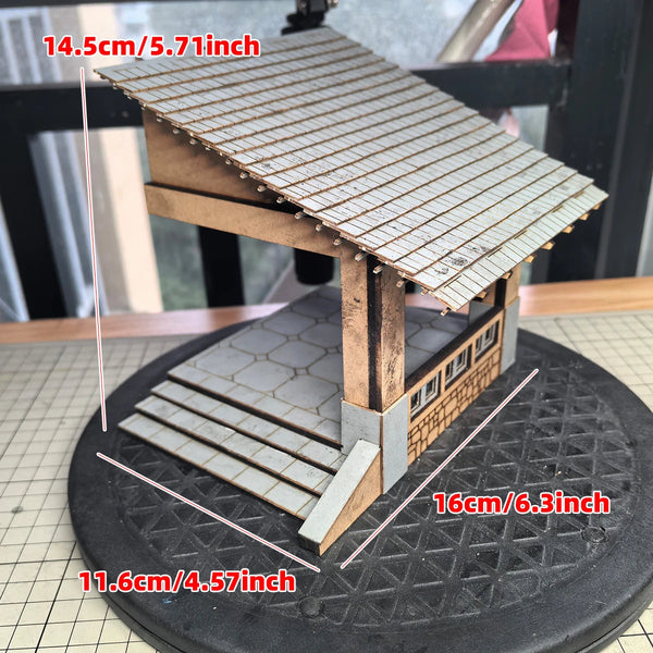 Asian Rural Pavilion with Palm Trees 1/35 Resin Diorama Kit