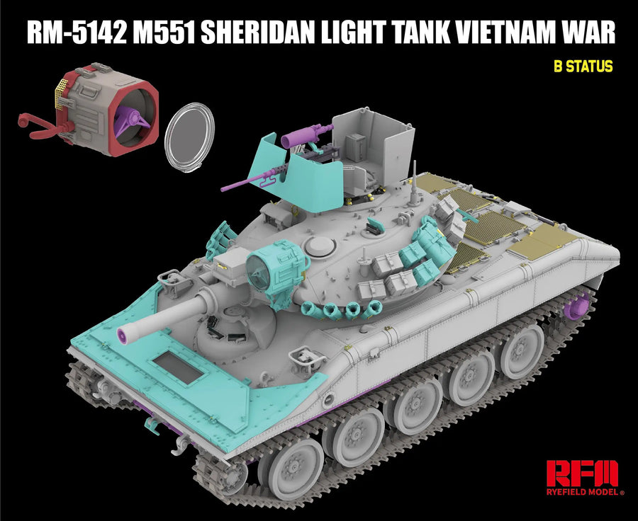 M551 Sheridan Light Tank Vietnam War 1/35 Resin Model Kit - 1/35 resin model view 6