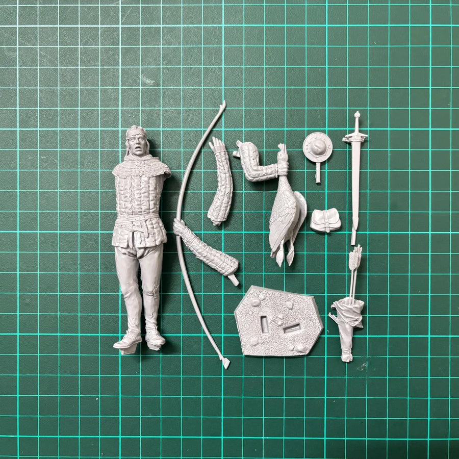 Medieval Hunter with Falcon 1/18 Scale Resin Figure Kit - 1/18 resin model view 3